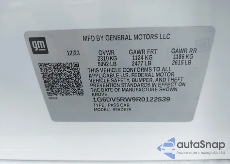 2024 Cadillac Ct5-V V-Series from USA, damaged, VIN 1G6DV5RW9R0122539